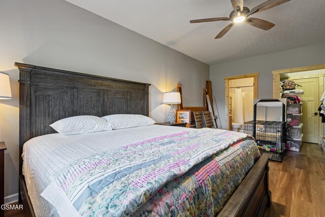 3225 Laurelwood Ave, Sevierville, TN 37862 - bedroom featuring baseboards, a ceiling fan, and wood finished floors