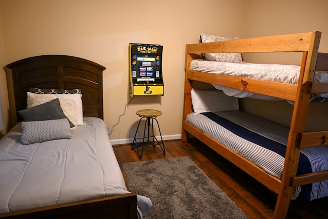 bedroom featuring dark hardwood / wood-style floors