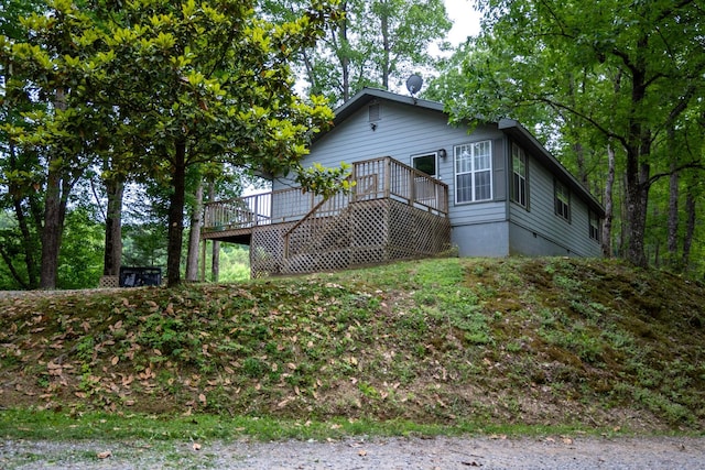 view of front facade with a deck