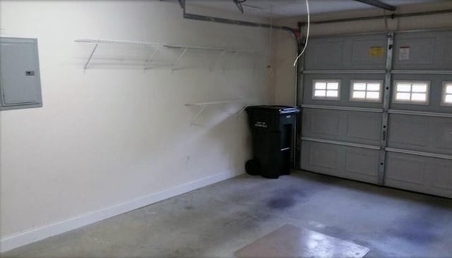 garage with electric panel