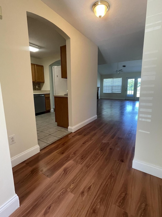 hallway featuring light hardwood / wood-style floors