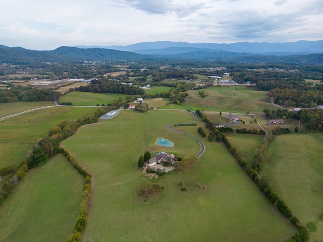 bird's eye view with a mountain view