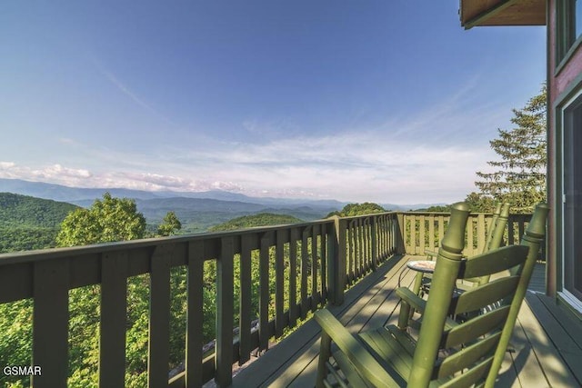 balcony with a mountain view