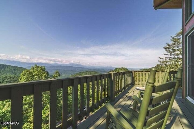 balcony with a mountain view