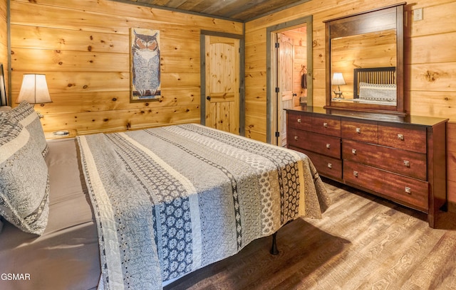 809 Pinecrest Way, Sevierville, TN 37862 - bedroom with wooden walls, wood finished floors, and wooden ceiling