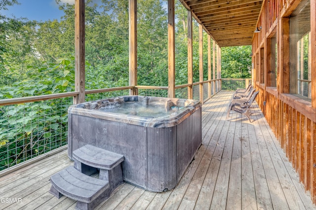 809 Pinecrest Way, Sevierville, TN 37862 - wooden deck featuring a hot tub