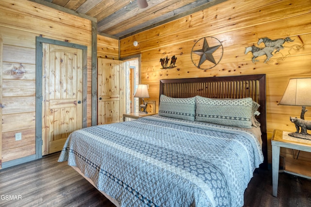 809 Pinecrest Way, Sevierville, TN 37862 - bedroom featuring wood walls, wood ceiling, and wood finished floors