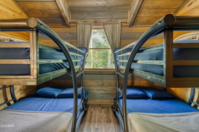 809 Pinecrest Way, Sevierville, TN 37862 - bedroom featuring wood walls, wooden ceiling, and wood finished floors