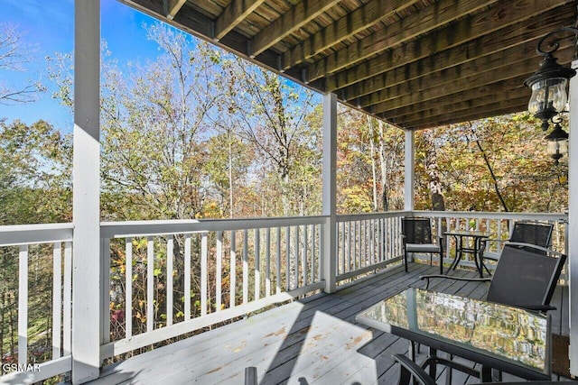 deck featuring outdoor dining space