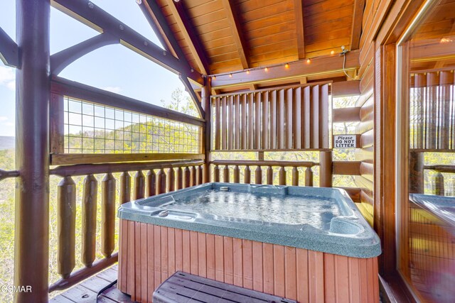 2867 White Oak Ridge Ln, Sevierville, TN 37862 - wooden terrace featuring a hot tub