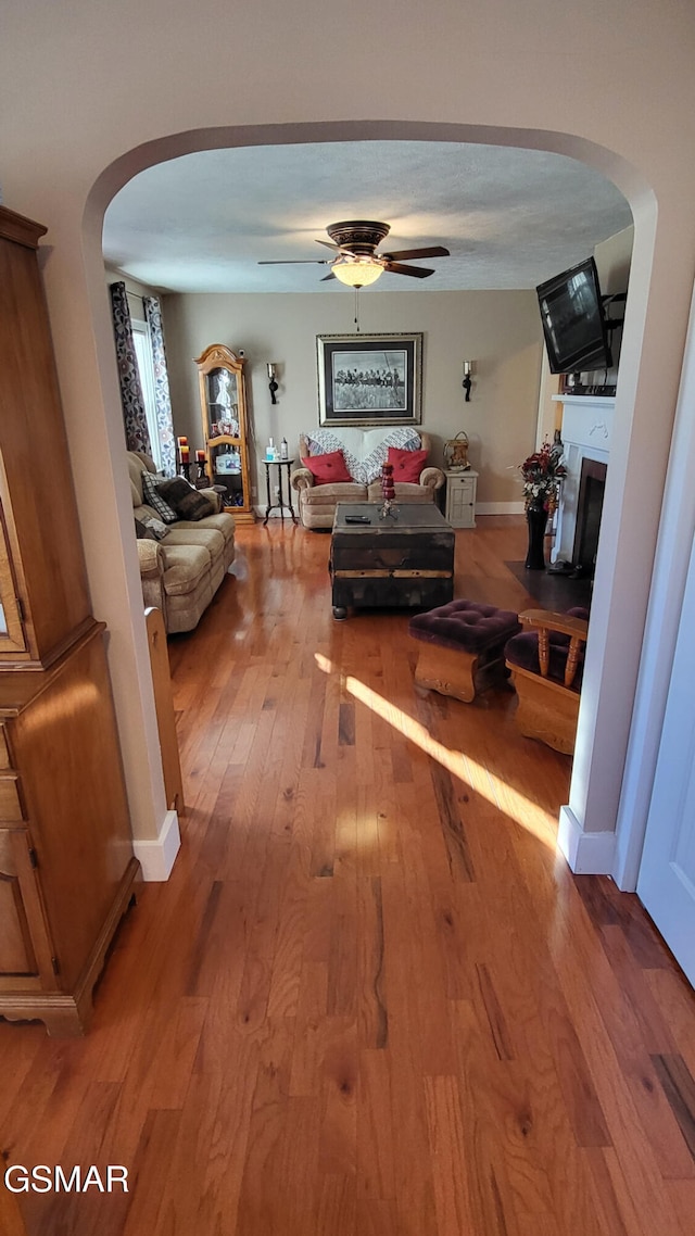 hallway with wood-type flooring