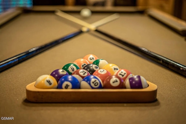 interior details with pool table