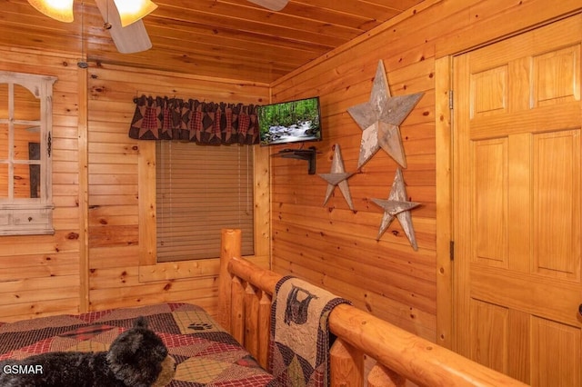 interior space with wood ceiling