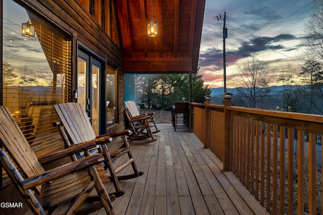 view of deck at dusk