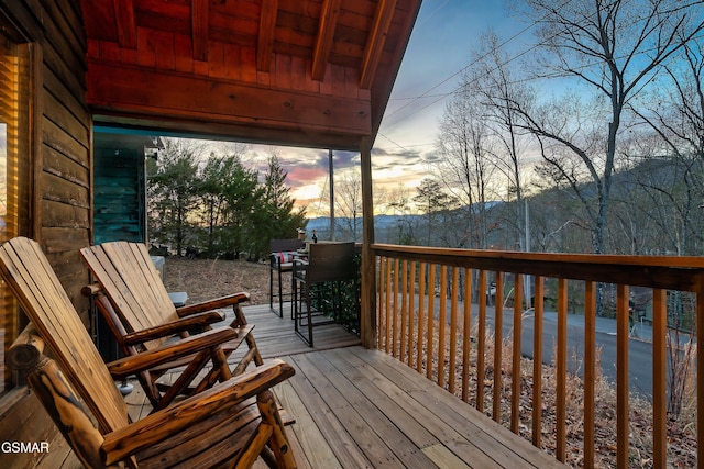 view of deck at dusk