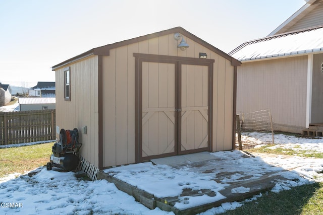 view of snow covered structure