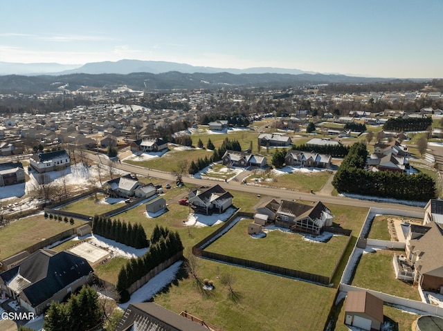 aerial view featuring a mountain view