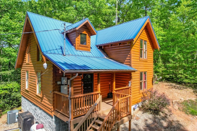 view of front of property featuring central AC