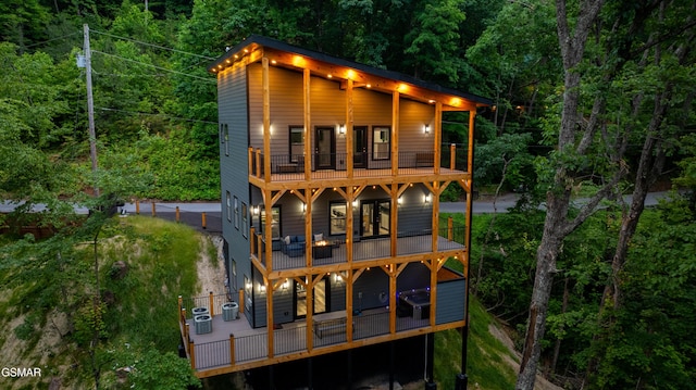 1349 N Baden Dr, Gatlinburg, TN 37738 - view of outdoor structure with central AC and french doors
