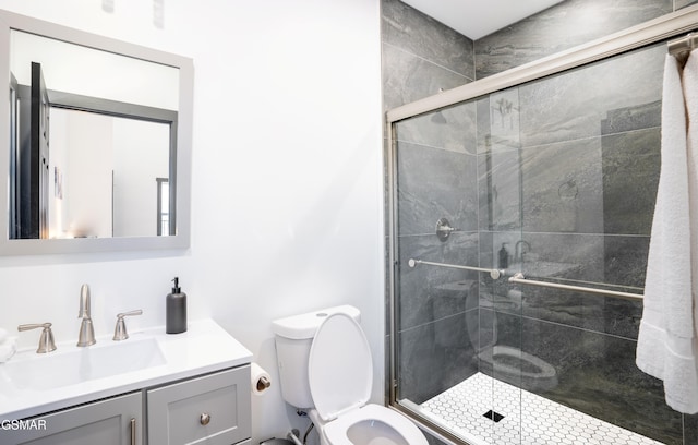 1349 N Baden Dr, Gatlinburg, TN 37738 - full bathroom with toilet, vanity, and a stall shower