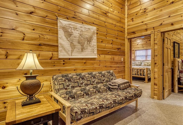 sitting room featuring carpet floors