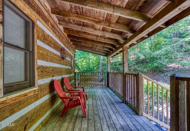 view of wooden deck