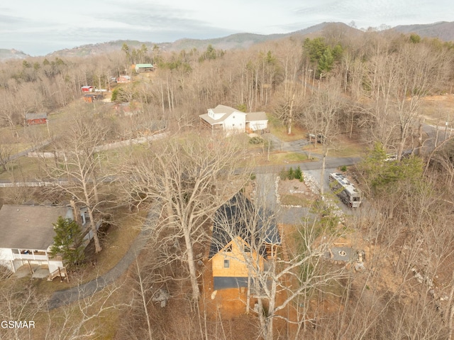 aerial view featuring a mountain view