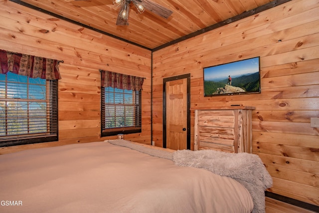 1156 Hemlock Dr, Gatlinburg, TN 37738 - bedroom with wood ceiling and wood walls