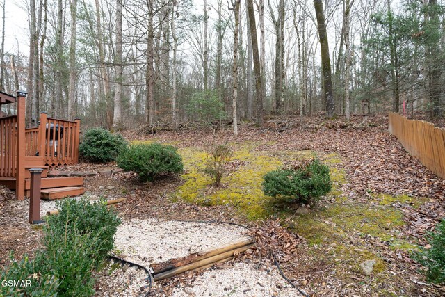 view of yard with a deck