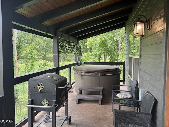 3412 Worth Rd, Sevierville, TN 37876 - view of patio / terrace with a hot tub and a grill