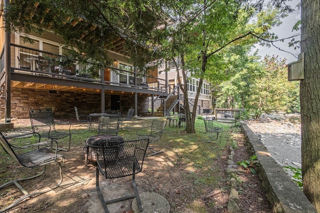 510 Hemlock St, Gatlinburg, TN 37738 - view of yard featuring a fire pit