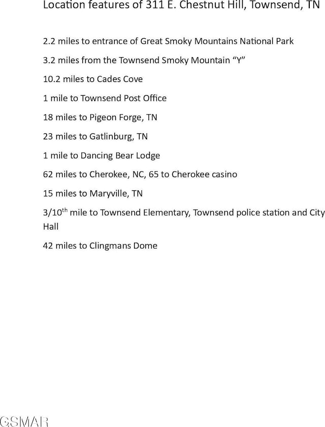 311 E Chestnut Hill Rd, Townsend, TN 37882 - miscellaneous file