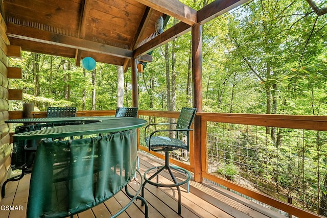 view of wooden deck