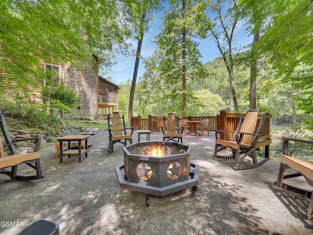 3541 Twin Pines Way, Sevierville, TN 37876 - view of patio with a fire pit