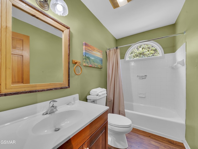 3541 Twin Pines Way, Sevierville, TN 37876 - bathroom with vanity, wood finished floors, toilet, and shower / bath combo