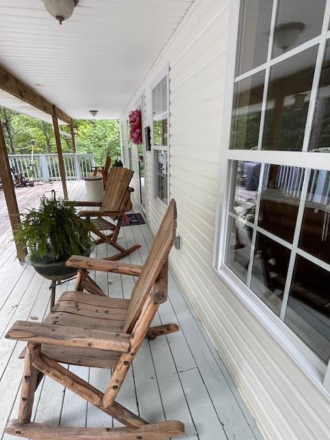 deck with a porch