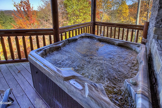 2422 Majestic View Way, Sevierville, TN 37862 - wooden terrace featuring a hot tub