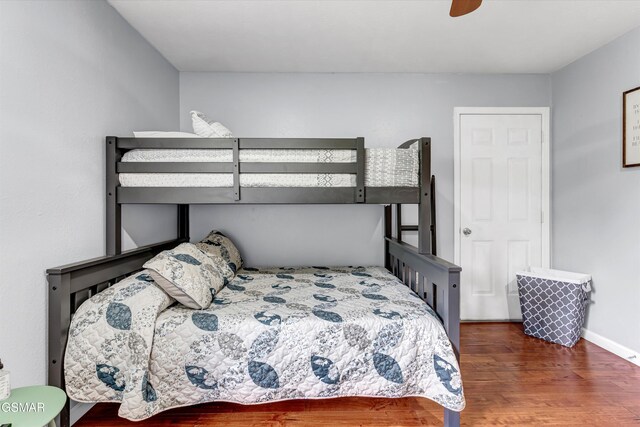 2259 Hartford Rd, Cosby, TN 37722 - bedroom featuring wood finished floors and a ceiling fan