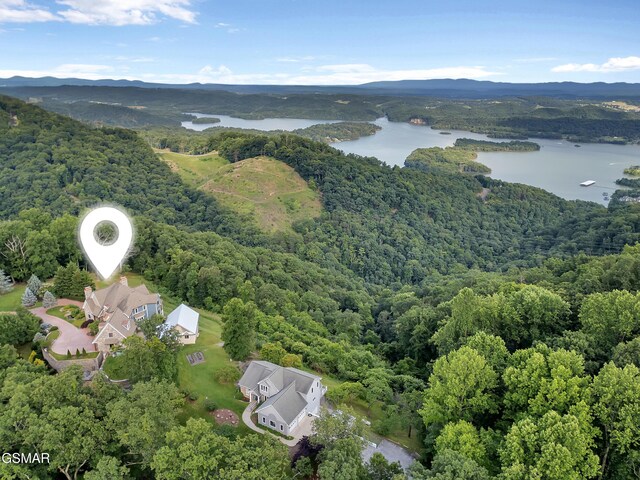 498 Proffitt Ridge Rd, Mooresburg, TN 37811 - drone / aerial view of a water and mountain view and a heavily wooded area