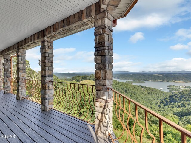 498 Proffitt Ridge Rd, Mooresburg, TN 37811 - wooden deck with a water view