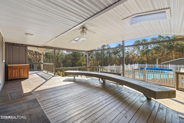 deck featuring ceiling fan