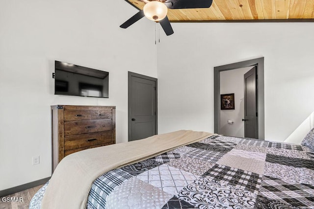 1105 Center St # 2, Sevierville, TN 37862 - bedroom with wood finished floors, vaulted ceiling, and a ceiling fan