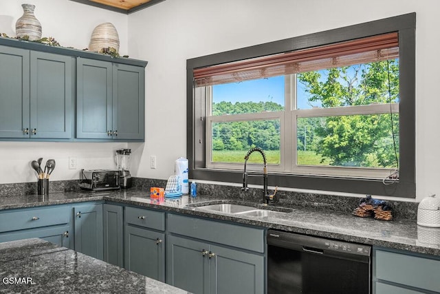 1105 Center St # 2, Sevierville, TN 37862 - kitchen with black dishwasher and dark stone counters