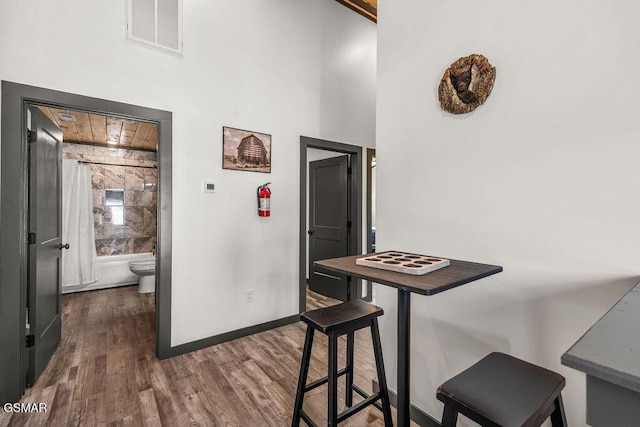 1105 Center St # 2, Sevierville, TN 37862 - dining room with wood finished floors and a towering ceiling