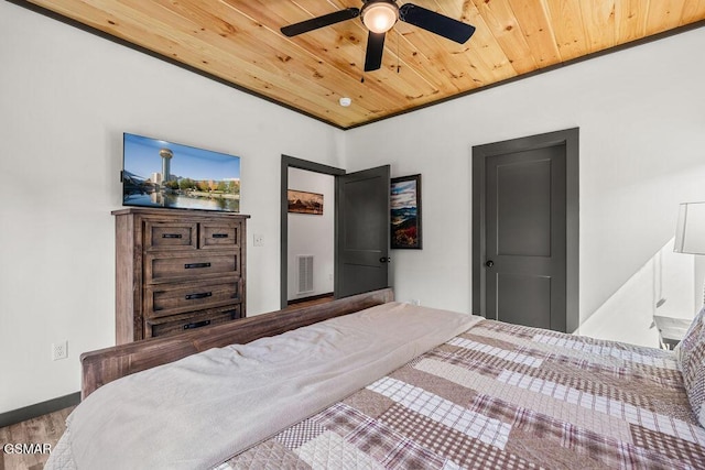 1105 Center St # 2, Sevierville, TN 37862 - bedroom featuring wooden ceiling, wood finished floors, and a ceiling fan