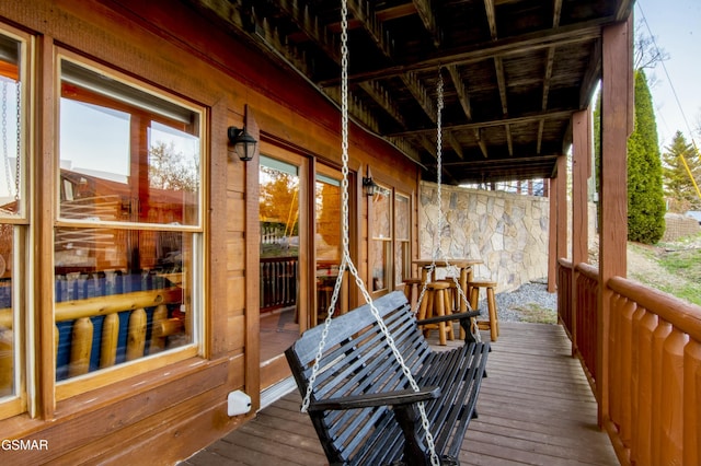 view of wooden deck