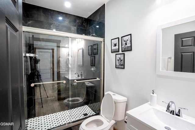 1040 Old Cartertown Rd, Gatlinburg, TN 37738 - full bathroom featuring toilet, vanity, and a stall shower