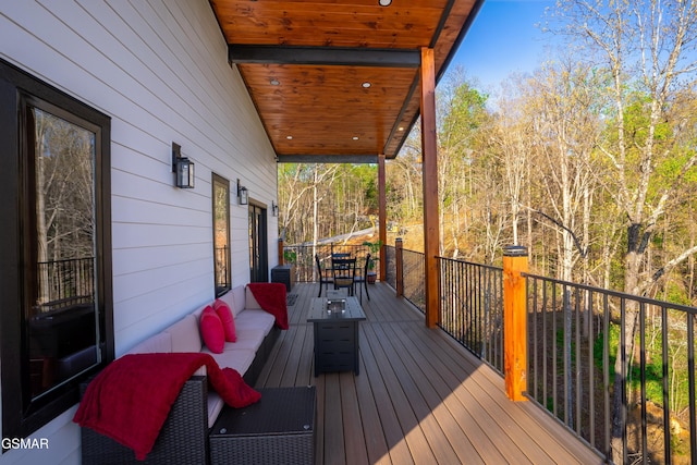 1040 Old Cartertown Rd, Gatlinburg, TN 37738 - wooden terrace featuring outdoor lounge area