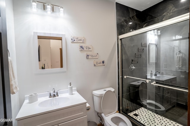1040 Old Cartertown Rd, Gatlinburg, TN 37738 - bathroom featuring toilet, a shower stall, and vanity