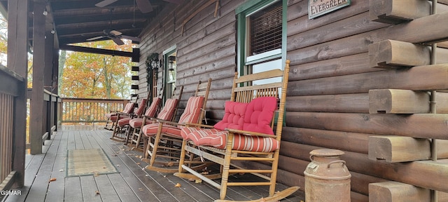 817 Christy Ln, Townsend, TN 37882 - wooden deck featuring a ceiling fan